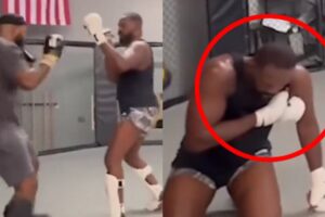 Blessure grave Jon Jones lors combat entraînement intensif. Photos disponibles.