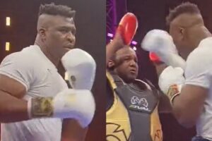 Ngannou : entraînement public en images.