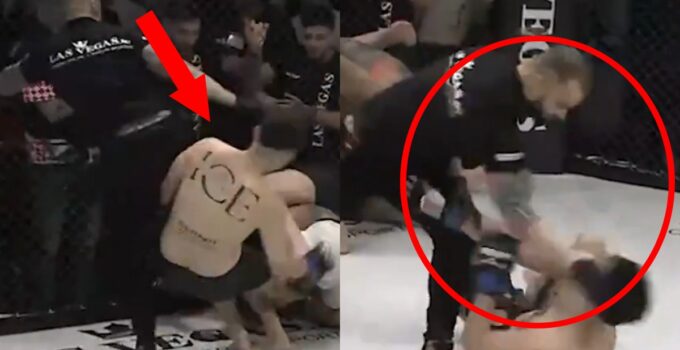 Arbitre MMA frappe violemment combattant!