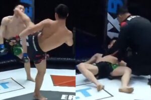 KO en MMA grâce à un coup de pied surprenant