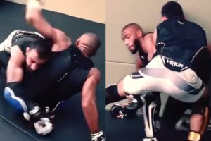 Sparring masterclass entre Benoît Saint Denis et Salahdine Parnasse au MMA