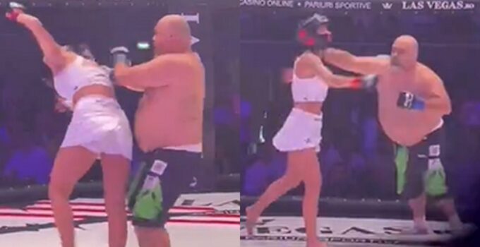 Colosse roumain détruit 2 bimbos Instagram lors d'un combat MMA