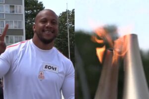 Ciryl Gane porte flamme olympique à La Roche sur Yon UFC