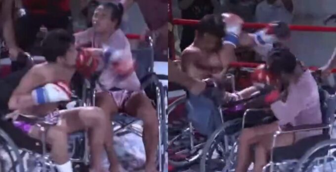 Boxeurs en fauteuil roulant défient les stars