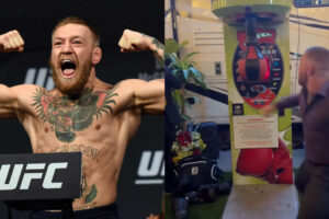 Conor McGregor frappe une machine avec puissance