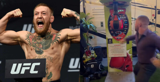 Conor McGregor frappe une machine avec puissance