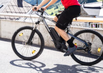 Man Riding E Bike Bicycle In City